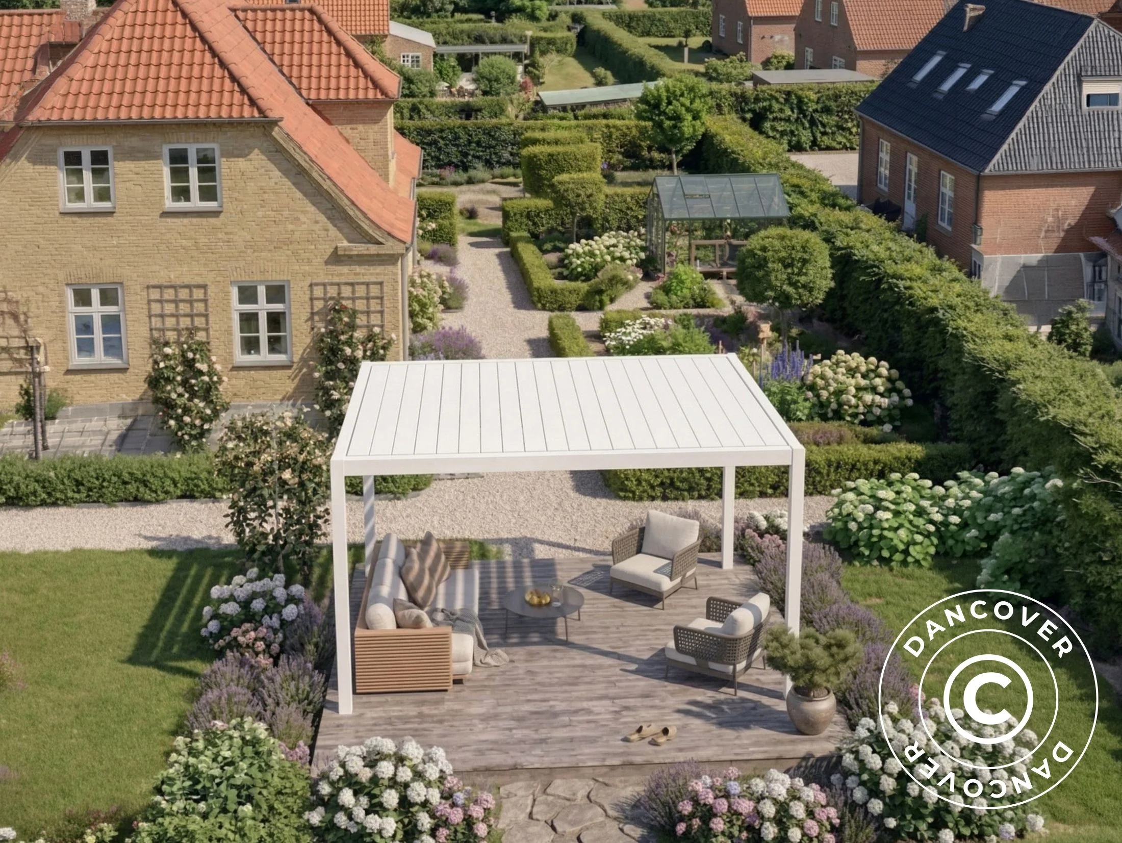 Bioklimatisk pergola paviljong San Pablo Steel S80, 3x4m, Vit - Image 4
