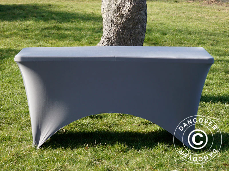 Bordsöverdrag med stretch 150x72x74cm, Grå - Image 3