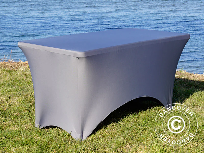 Bordsöverdrag med stretch 150x72x74cm, Grå - Image 4