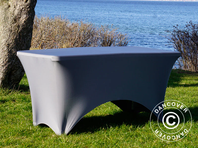 Bordsöverdrag med stretch 150x72x74cm, Grå - Image 9