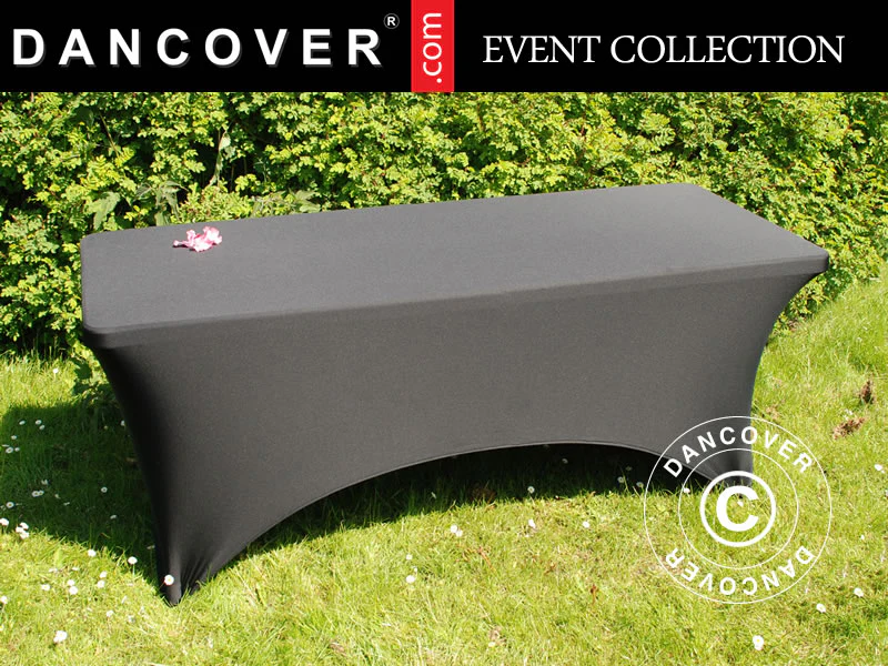 Bordsöverdrag med stretch 183x75x74cm, Svart