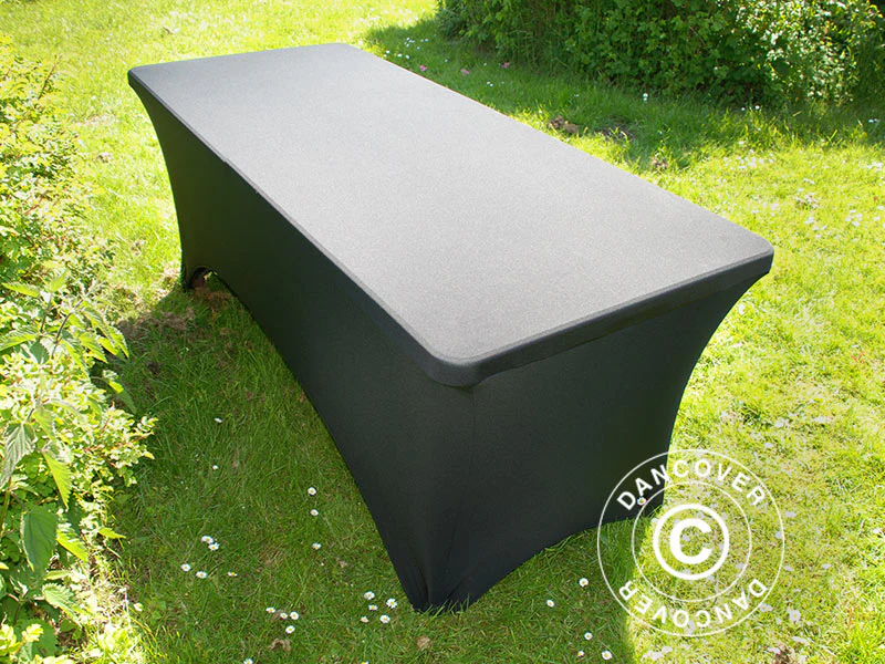 Bordsöverdrag med stretch 183x75x74cm, Svart - Image 4