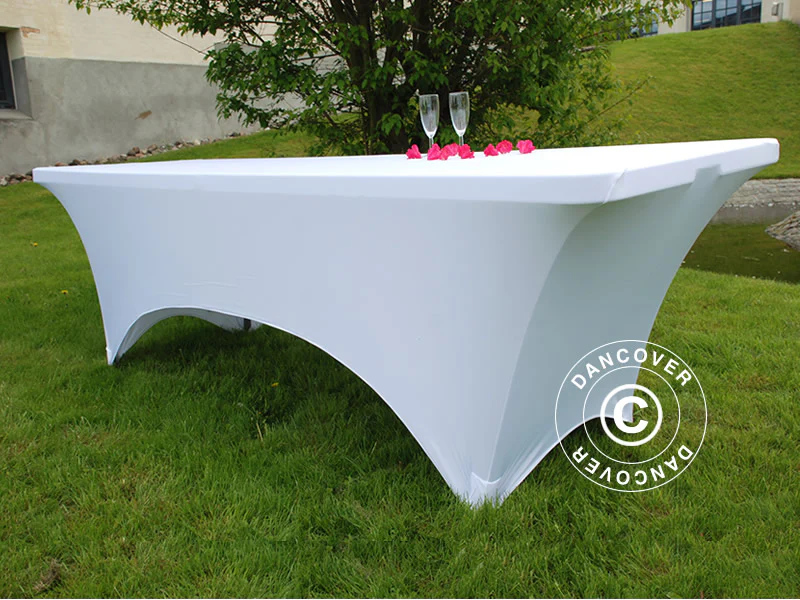 Bordsöverdrag med stretch, 183x75x74cm, Vit - Image 2
