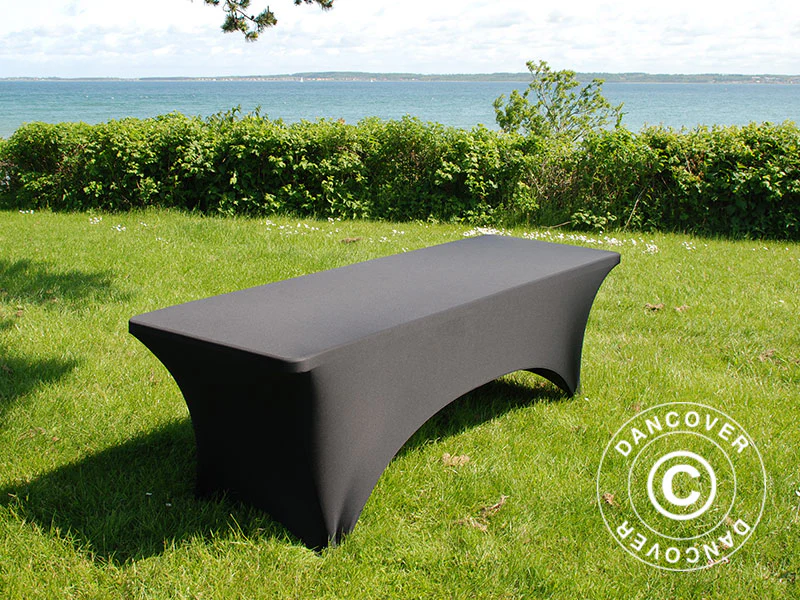 Bordsöverdrag med stretch 244x75x74cm, Svart - Image 4