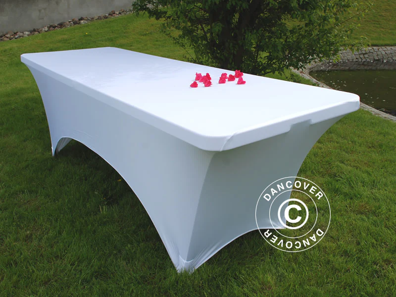 Bordsöverdrag med stretch 244x75x74cm, Vit - Image 2