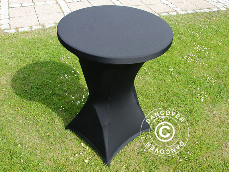 Bordsöverdrag med stretch Ø80x110cm, Svart - Image 2