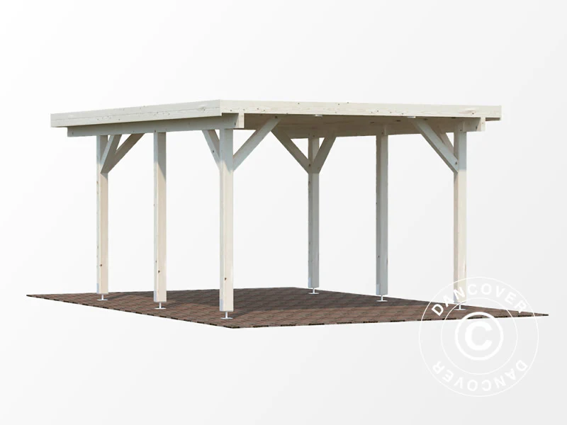 Carport i trä, 3,6x5,12x2,32m, 11,7m², Naturlig, KOMPLETT SET - Image 3
