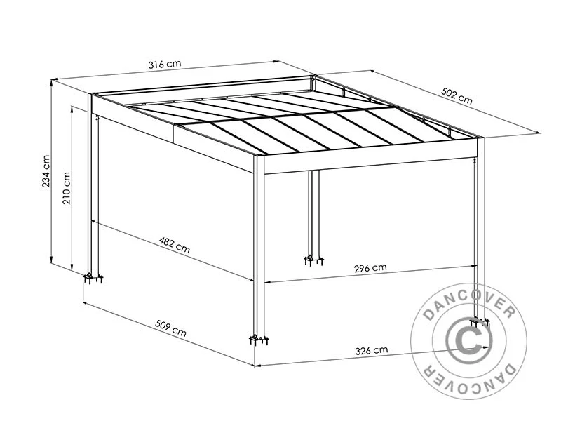Carport Libeccio, 3,26x5,09x2,34m, Antracit - Image 8