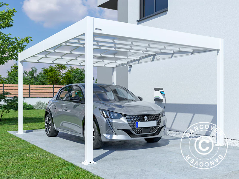 Carport Libeccio, 3,26x5,09x2,34m, Vit - Image 2