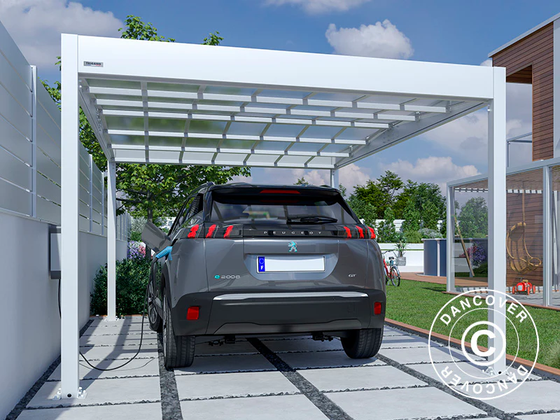Carport Libeccio, 3,26x5,09x2,34m, Vit - Image 3