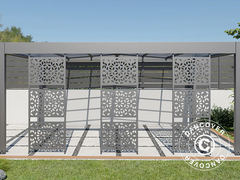 Carport Libeccio 3 med sidopaneler, 3,26x5,09x2,34m, Antracit - Image 3