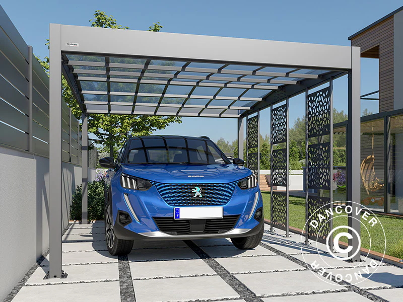 Carport Libeccio 3 med sidopaneler, 3,26x5,09x2,34m, Antracit - Image 4