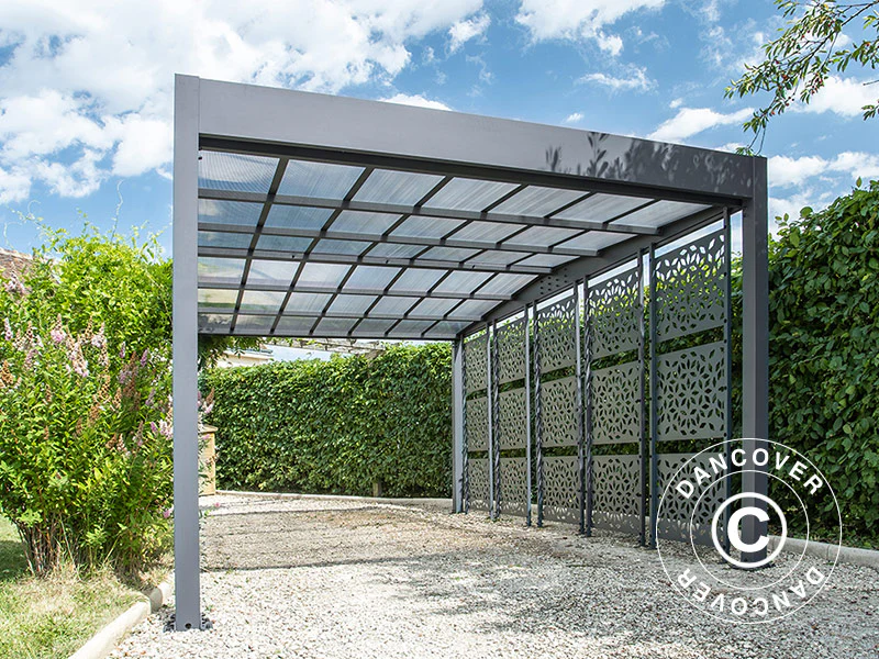 Carport Libeccio 5 med sidopaneler, 3,26x5,09x2,34m, Antracit - Image 4