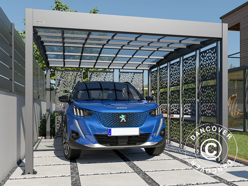 Carport Libeccio 8 med sidopaneler, 3,26x5,09x2,34m, Antracit - Image 4