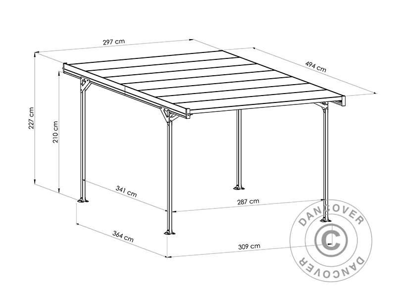 Carport Mistral, 3,09x5,09x2,27m, Antracit - Image 8