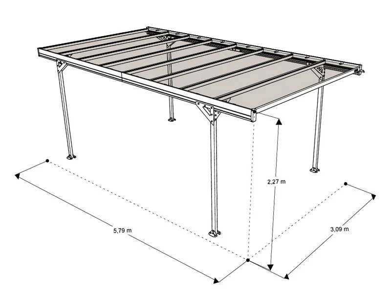 Carport XL, Alize 16, 3,09x5,79x2,27m, Antracit - Image 5