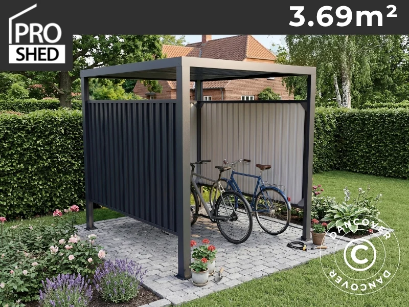 Cykelskjul, 1,8x2,05x1,93m, ProShed®, Antracit