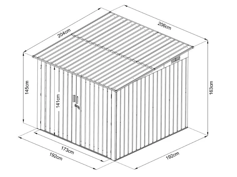 Cykelskjul 2,06x2,04x1,63m, 4,2m2, ProShed®, Antracit - Image 10