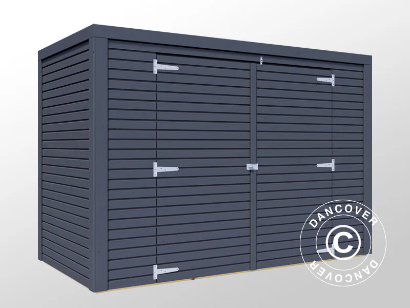 Cykelskjul i trä, Bertilo Box Bike, 2,07x1,03x1,43m, 2,1m², Antracit - Image 2