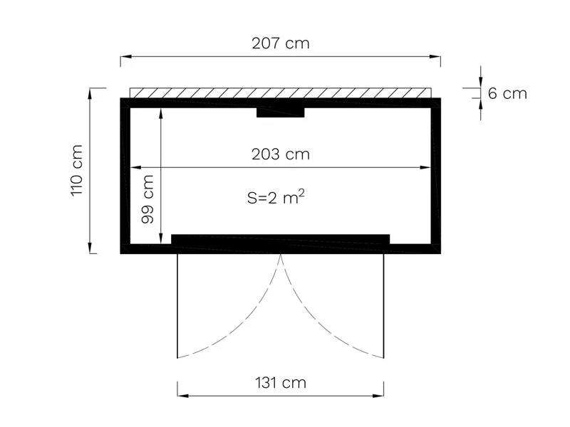 Cykelskjul i trä, Bertilo Box Bike, 2,07x1,03x1,43m, 2,1m², Antracit - Image 7