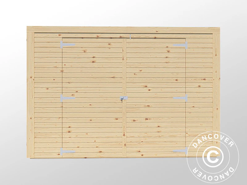 Cykelskjul i trä, Bertilo Box Bike, 2,07x1,03x1,43m, 2,1m², Naturlig - Image 3