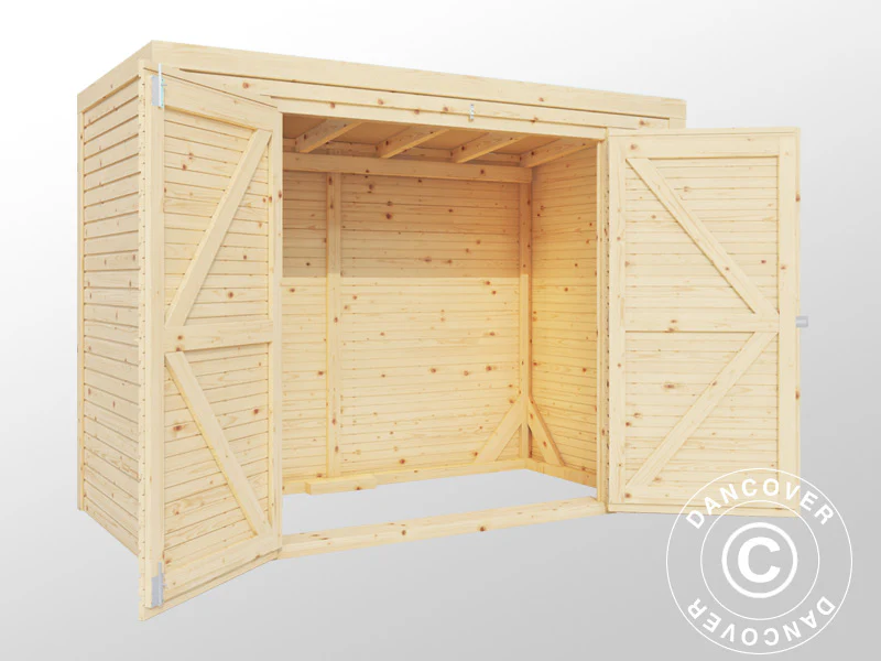 Cykelskjul i trä, Bertilo Box Bike, 2,07x1,03x1,43m, 2,1m², Naturlig - Image 4