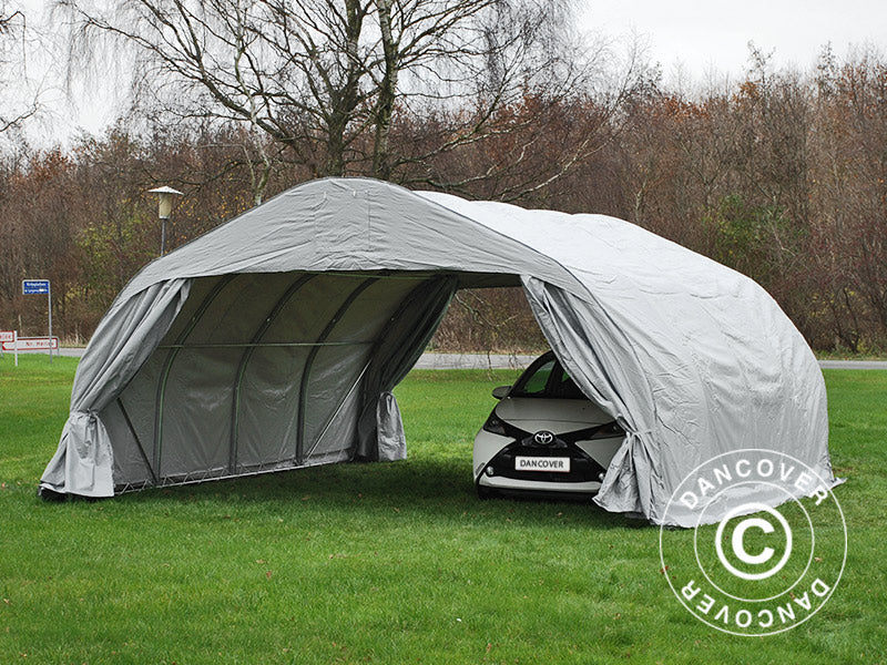 Dubbel garagetält 5,4x6x2,9m PVC, Grå - Image 3