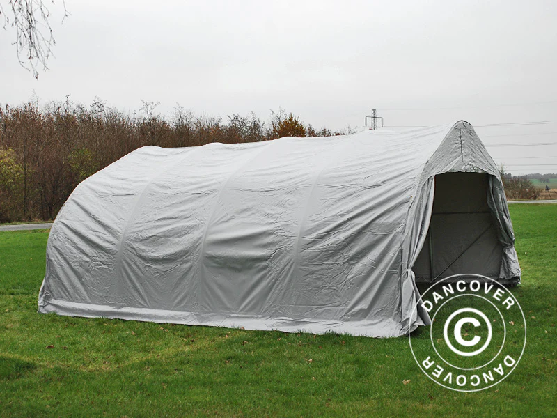 Dubbel garagetält 5,4x6x2,9m PVC, Grå - Image 8