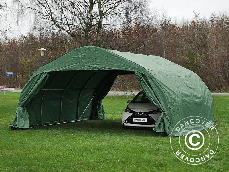 Dubbel garagetält 5,4x6x2,9m PVC, Grön - Image 3