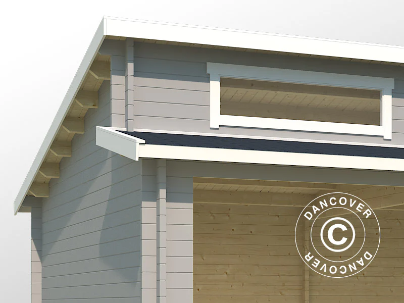 Dubbelgarage, carport i trä Vaasa, 7,8x5,2x3,21m, 44mm, Ljusgrå - Image 3