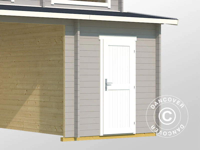 Dubbelgarage, carport i trä Vaasa, 7,8x5,2x3,21m, 44mm, Ljusgrå - Image 4