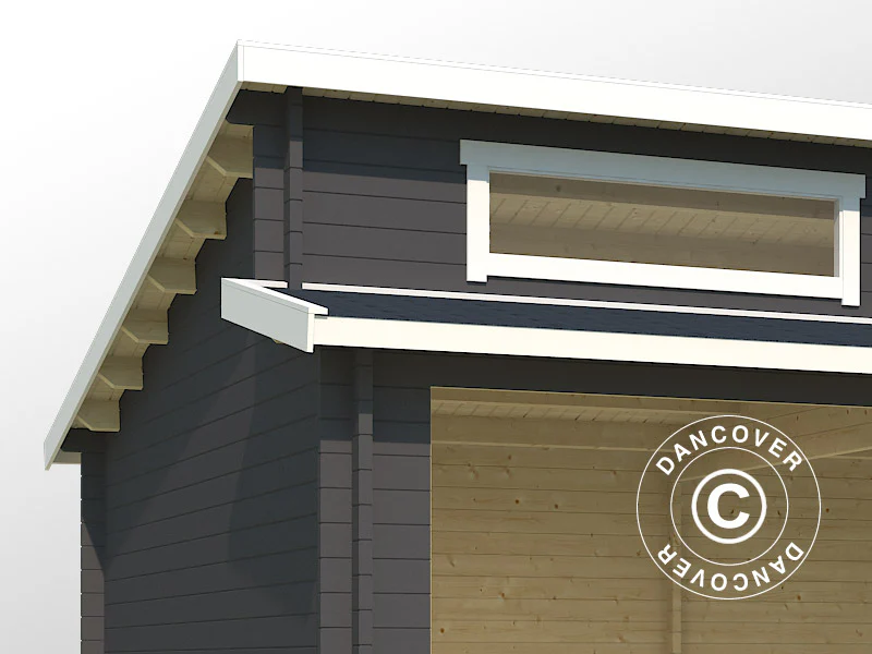 Dubbelgarage, carport i trä Vaasa, 7,8x5,2x3,21m, 44mm, Mörkgrå - Image 3