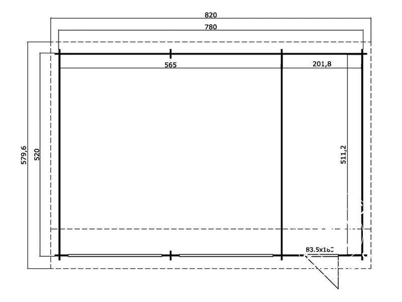 Dubbelgarage, carport i trä Vaasa, 7,8x5,2x3,21m, 44mm, Mörkgrå - Image 5