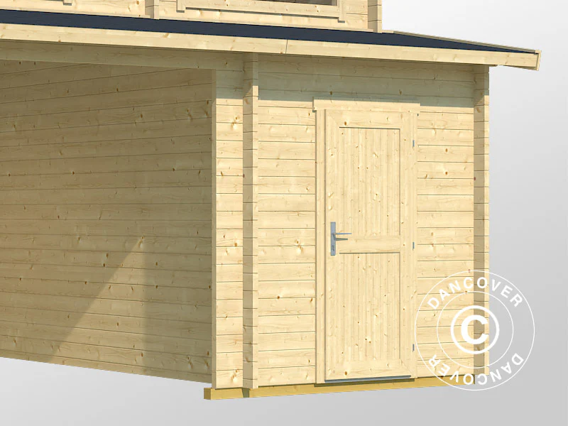 Dubbelgarage, carport i trä Vaasa, 7,8x5,2x3,21m, 44mm, Naturlig - Image 3