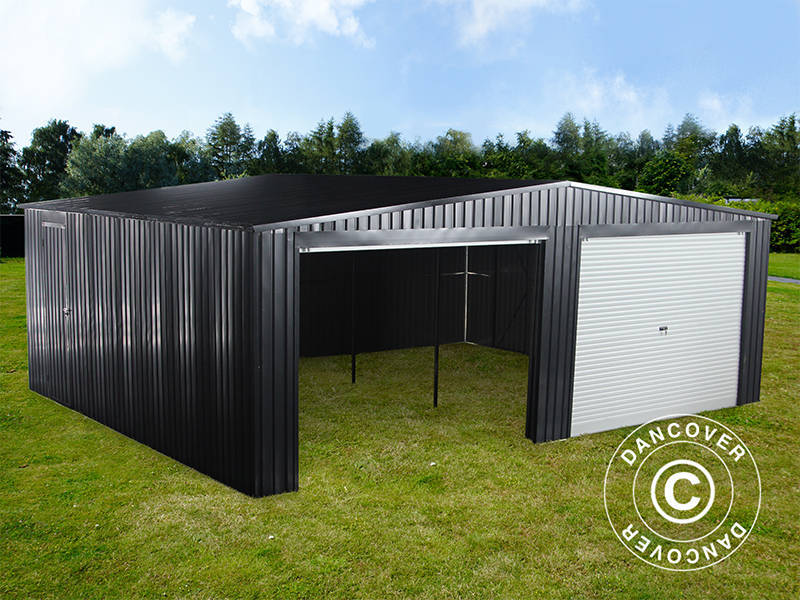 Dubbelt metallgarage 6,37x5,13x2,41m, 31,74m², ProShed®, Antracit - Image 10