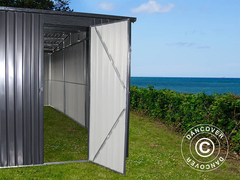 Dubbelt metallgarage 6,37x5,13x2,41m, 31,74m², ProShed®, Antracit - Image 13