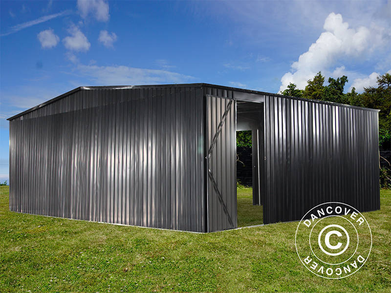 Dubbelt metallgarage 6,37x5,13x2,41m, 31,74m², ProShed®, Antracit - Image 8