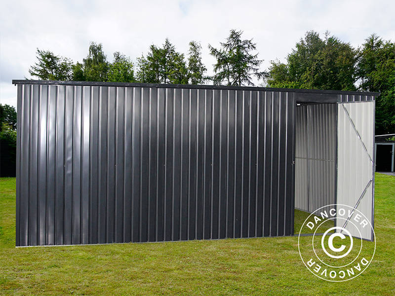 Dubbelt metallgarage 6,37x5,13x2,41m, 31,74m², ProShed®, Antracit - Image 9