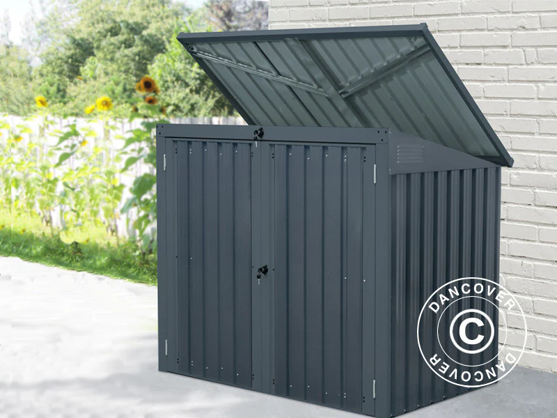Dubbelt soptunneskydd 1,58x1,01x1,34m, 1,6m², Antracit - Image 2