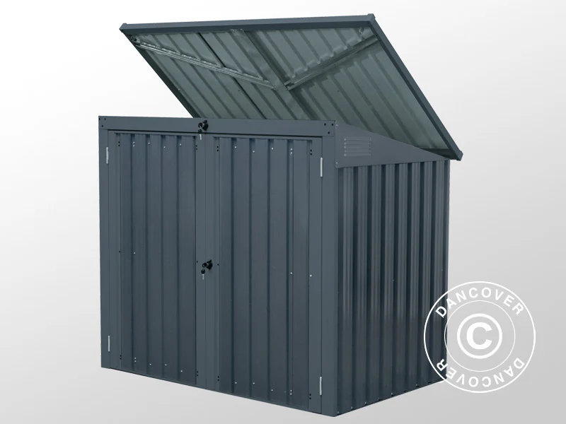 Dubbelt soptunneskydd 1,58x1,01x1,34m, 1,6m², Antracit - Image 4
