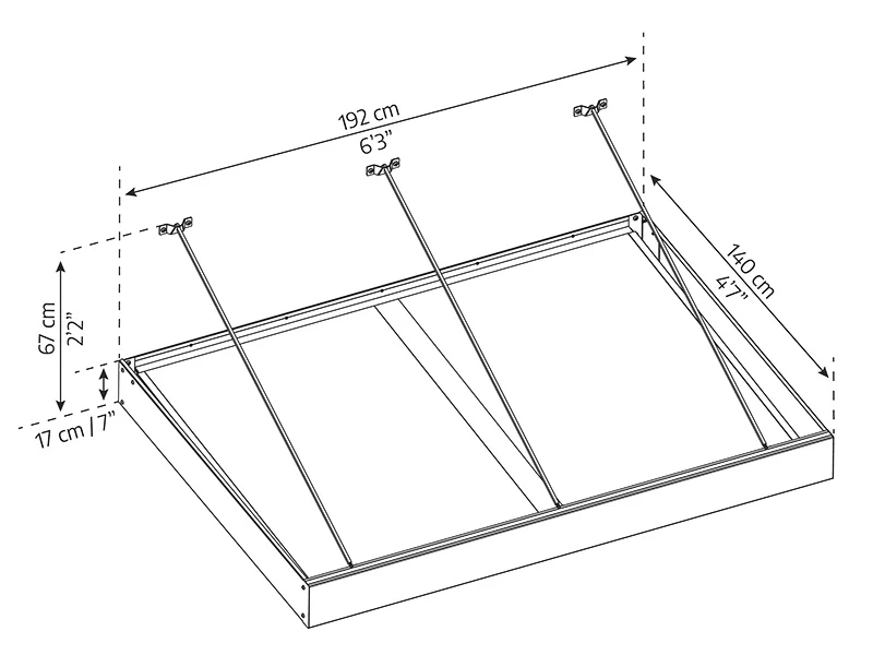 Entrétak Sophia XL 2000, Palram/Canopia, 1,40x1,92x0,17m, Mörkgrå/Klar - Image 9