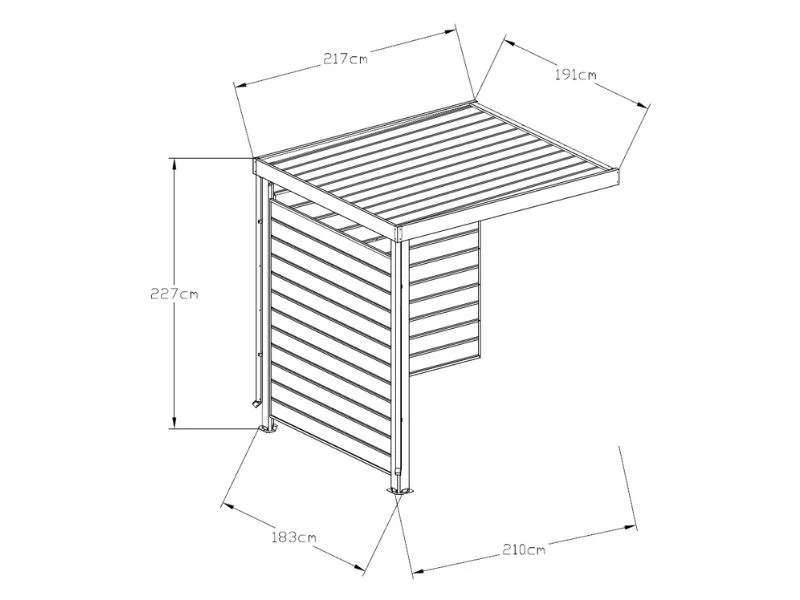 Förlängning till redskapsbod m/takfönster, 2,17x1,91x2,27m, 4,1m2, ProShed®, Antracit - Image 6