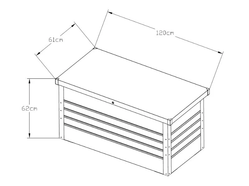 Förvaringslåda för trädgården, 348 L, 0,61x1,2x0,62m, ProShed®, Antracit - Image 5
