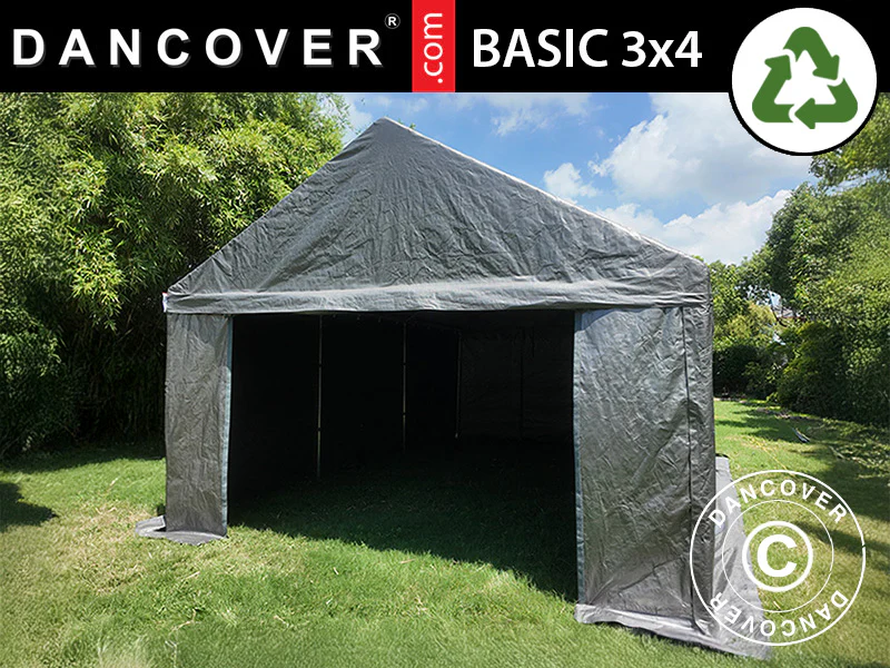 Förvaringstält Basic, 3x4m, PE 300, Grå
