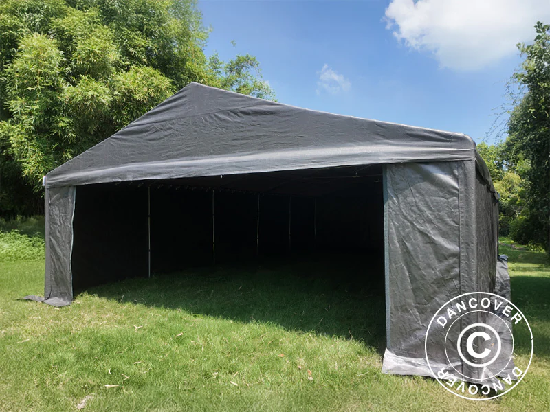 Förvaringstält Basic, 6x12m, PE 300, Grå - Image 2