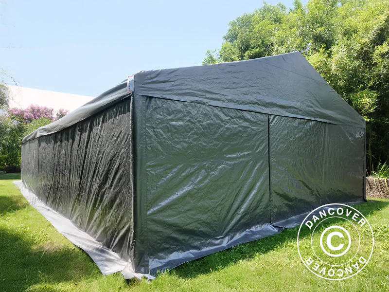 Förvaringstält Basic, 6x12m, PE 300, Grå - Image 3