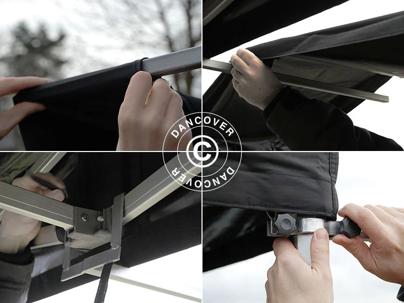 FleXtents Xtreme 50 3m utskjutande tak, Svart med anslutare - Image 6
