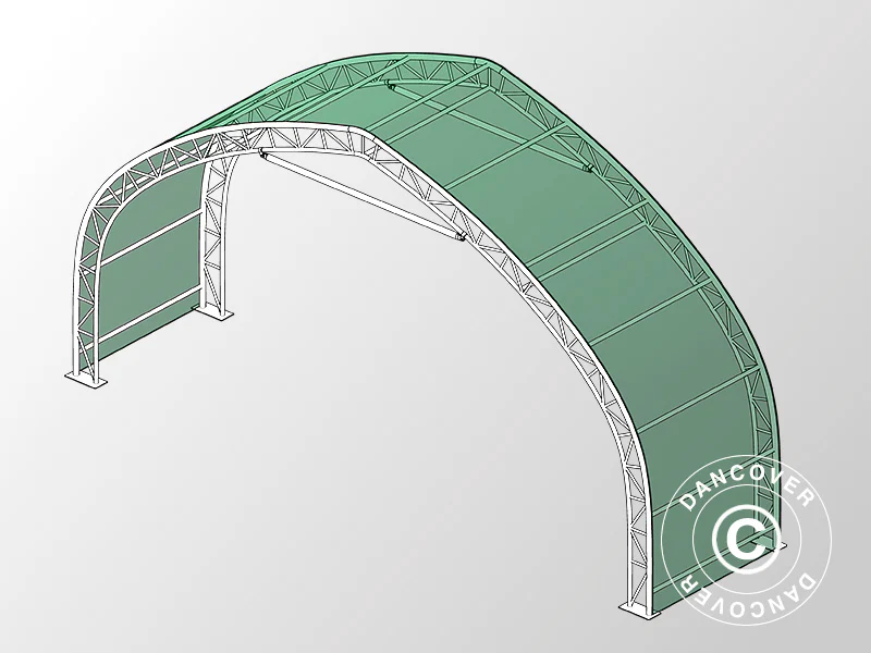Förlängning 2m för tälthall, rundbågehall 12x16x5,88m, PVC, Grön