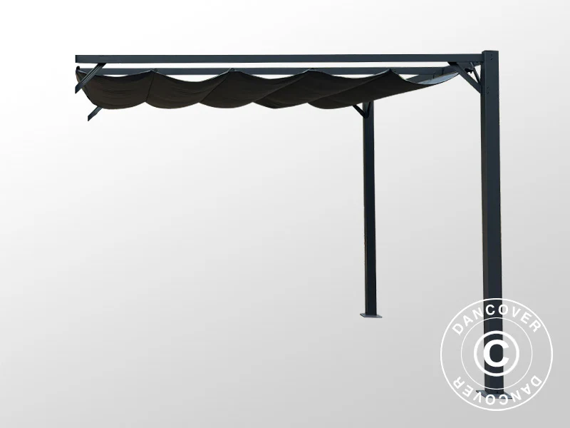 Förlängning för trädgårdspaviljong Santa Cruz, 4x4m, Mörkgrå - Image 2