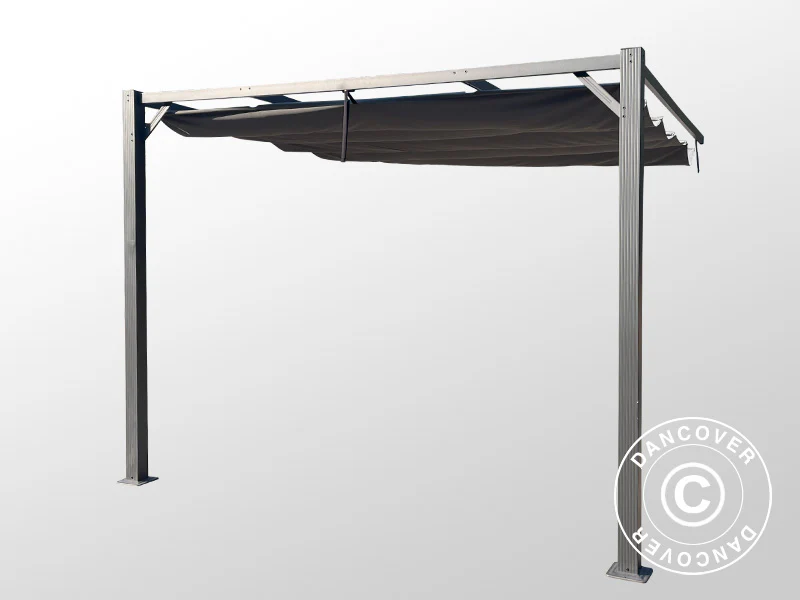 Förlängning för trädgårdspaviljong Santa Cruz, 4x4m, Mörkgrå - Image 3